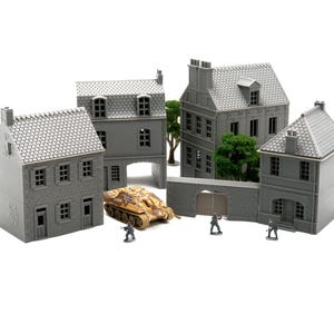 Normandische Franse stedenset volume 4 - 3D-geprint miniatuur Wargaming-terrein: schaal van 28 mm / 20 mm / 15 mm