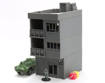Edificio urbano moderno de Oriente Medio MET_03: terreno para juegos de guerra en miniatura impreso en 3D en varias escalas