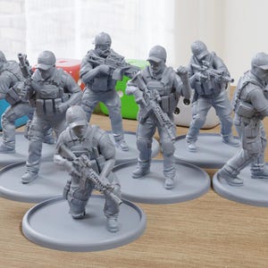 PMC Operators - 3D Printed Miniature Wargames Minifigures  - 28mm / 32mm Scale