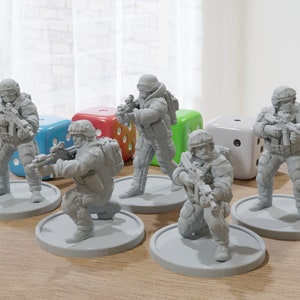 MARSOC Rifle Squad - Five - Modern Wargaming Miniatures for Tabletop RPG - 20mm / 28mm / 32mm Scale Minifigures
