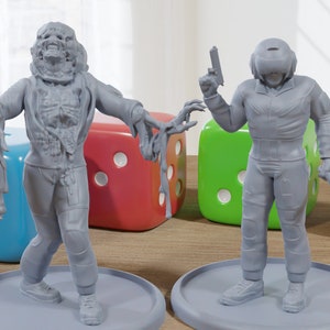 Miniaturen geïnfecteerde shuttlepiloot: 3D-geprinte sci-fi-proxyfiguren
