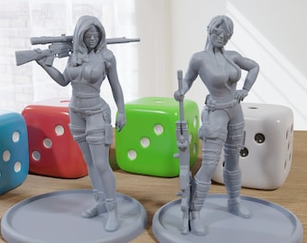 Wasteland Sniper Girls: 3D Printed Minifigures - 28/32mm Scale