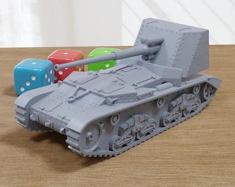 Semovente 90-53 Tank - 3D Printed Miniature Wargaming Combat Vehicle - 28mm / 20mm / 15mm Scale