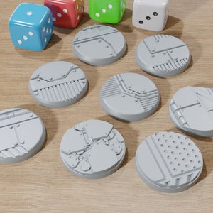 Industrial - Cyberpunk 25mm Bases 8pc - Tabletop Wargaming Accessories for Minifigures
