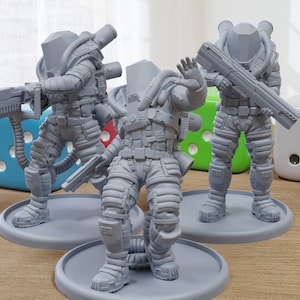 Voyager Space Outfit - 3D-geprint - cyberpunk / sci-fi - tafelmodel miniatuur Wargaming - minifiguren op schaal 28/32 mm