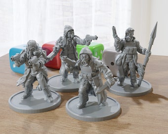 Wasteland Stalkers - Post-Apocalyptical Miniatures for Zona Alfa - Fallout Wasteland - 20mm - 28mm - 32mm Scale Minifigures - Tabletop RPG