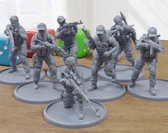 Nineveh SWAT Team - 3D Printed Miniature Wargames Minifigures - Tabletop Modern Warfare - 28mm / 32mm Scale