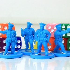 NYPD Policemen Team - Modern Wargaming Miniatures for Tabletop RPG - 20mm / 28mm / 32mm Scale Minifigures