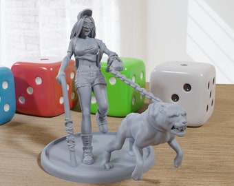 3Dプリント製テイラーと犬のミニフィギュア：終末世界を舞台にしたテーブルトップRPG