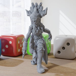 Crazy Punk Female - 3D Printed RPG Minifigure - Cyberpunk / Sci-Fi - 28mm / 32mm Scale
