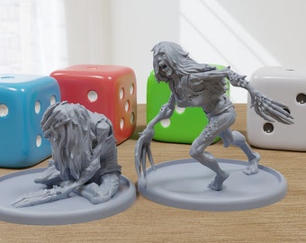Murmur Zombies - 3D Printed Minifigure for Zombie Post Apocalyptic Miniature Tabletop Games TTRPG