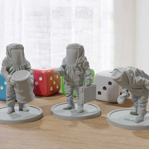 Bio Hazard Researchers  - ZONA ALFA - 20mm - 28mm - 32mm Scale Minifigures -  Miniature Gaming Tabletop RPG Wargaming