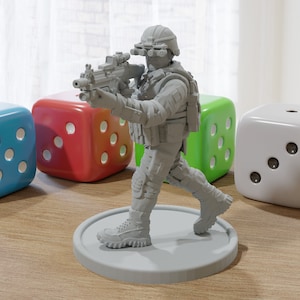 Night-Ops Soldier - Modern Wargaming Miniatures for Tabletop RPG - 20mm / 28mm / 32mm Scale Minifigures