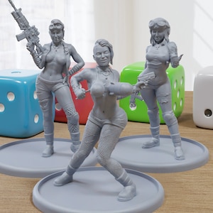 Panzer Gals- 3D Printed Minifigures for Post Apocalyptic Miniature Tabletop Games like Zona Alfa