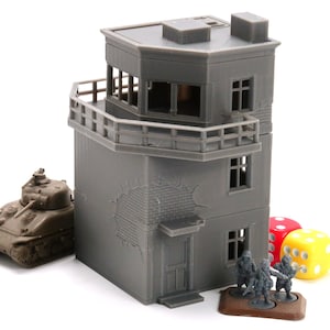 Airfield Control Tower - 3D Printed Miniature Wargaming Terrain - Awesome for Tabletop Games like Bolt Action or Flames or War