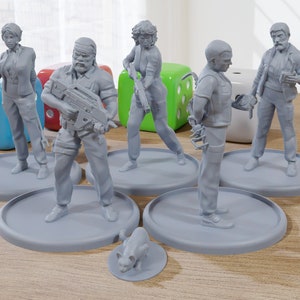Space Ship Crew - Sci-fi / Cyberpunk Miniatures for Tabletop Games - 28mm / 32mm Scale Minifigures