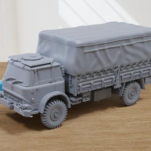 Bedford Mk (Closed) - British Army 4 Ton Truck - 3D Printed Miniature Tabletop Wargaming Combat Vehicle 28mm / 15mm  Scale
