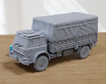 Bedford Mk (Closed) - British Army 4 Ton Truck - 3D Printed Miniature Tabletop Wargaming Combat Vehicle 28mm / 15mm  Scale