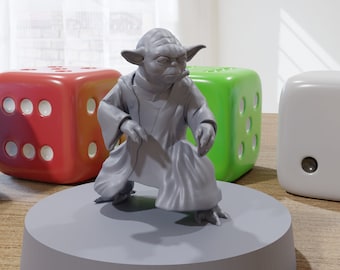 Yoda wielding Force - Star Wars Legion 35mm Proxy Miniature for Tabletop RPG