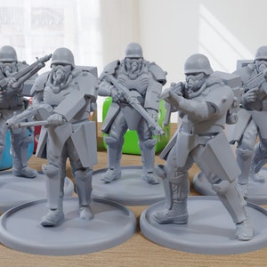 Panzer Cops - 3D Printed Minifigures - Grim Dark / Sci-fi - TTRPG Tabletop Miniature Wargaming 28mm / 32mm Scale