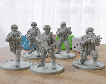 ライフル部隊 - テーブルトップ RPG 用のモダンなウォーゲーム ミニチュア - 20 mm / 28 mm / 32 mm スケールのミニフィギュア