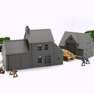 Normandy French Farm Set - Tabletop Wargaming WW2 Terrain | Proxy 3D Printed Miniature for Bolt Action - Chain of Command - Flames of War