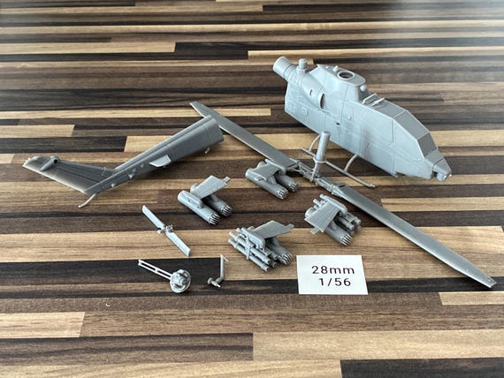 AH-1S Cobra Attack Helicopter - 3D Printed Vehicle for Miniature