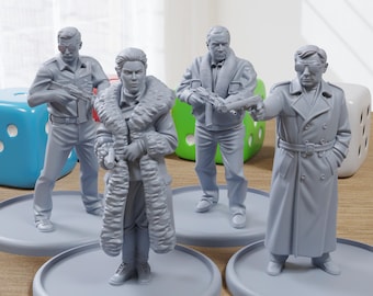 Secret Service Agents - 28mm/32mm Scale 3D Printed Miniatures for Miniature Wargaming & Tabletop RPGs