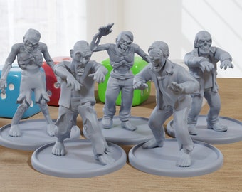 Ordinary Zombies - 3D Printed Minifigures for Zombie Post Apocalyptic Miniature Tabletop Games TTRPG
