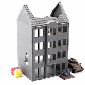 Berlin Destroyed Residential Building T1 - 3D Printed Miniature Wargaming Terrain 28mm / 20mm / 15mm Scale