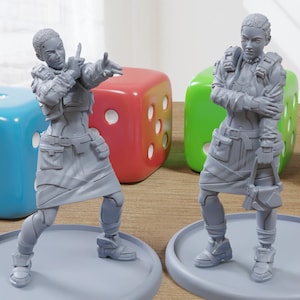 Nina Torres - 3D Gedruckt Mini - Cyberpunk / Sci-Fi - Tabletop Miniature Wargaming - 28 mm / 32 mm Minifiguren