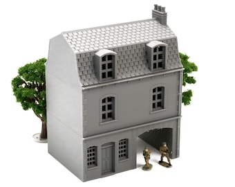 Normandy Row Cottage TS12 - French Town V4 - Miniatura do gier wojennych drukowana w 3D, skala 28 mm / 20 mm / 15 mm