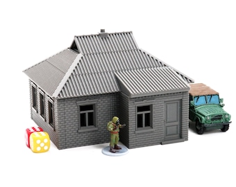 ウクライナ郊外住宅 USH_01 - 3Dプリント製ミニチュアウォーゲーム地形 - Zona AlfaやModern Combatに最適