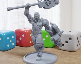 Male Pit Fighter - 3D Printed Proxy Minifigure for Sci-fi Miniature Tabletop Games like Stargrave and Five Parsecs from Home