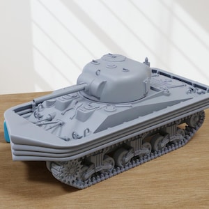 Sherman Duplex Drive (Donald Duck) - 3D Printed Miniature Wargaming Combat Vehicle - 28mm / 20mm / 15mm Scale