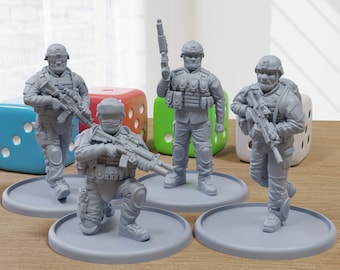 US Army Iraq Patrol - 3D Printed Minifigures for Modern Tabletop Wargaming 28mm / 32mm Scale