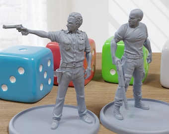 Rick and Shane - 3D Printed Minifigures for Zombie Post Apocalyptic Miniature Tabletop Games TTRPG