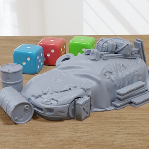 Abandoned Supra - 3D Printed Vehicle for Miniature Tabletop Wargames TTRPG