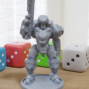 Manned Tank Suit - 3D Printed - Cyberpunk / Sci-Fi - Tabletop Miniature Wargaming - 28mm / 32mm Scale Minifigures