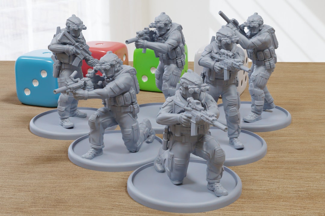 Navy Seals Devgru V2 - 3D Printed Minifigures for Modern Tabletop