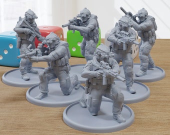 ネイビーシールズ Devgru V2 - 現代の卓上ウォーゲーム用 3D プリント ミニフィギュア 28 mm / 32 mm スケール