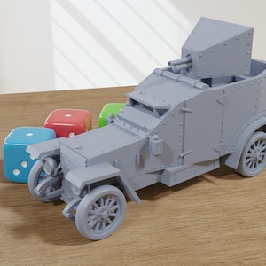 Peugeot 1914 (France) Armored car - 3D Printed Miniature Wargaming Combat Vehicle - 28mm / 20mm / 15mm Scale