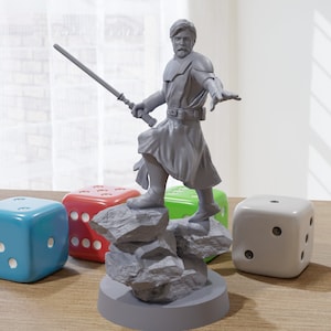Obi Wan - Hero Pose - Star Wars Legion 35mm Proxy Miniature for Tabletop RPG