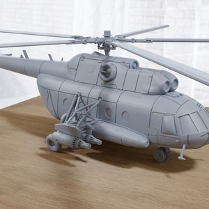 Mi-8 &#39;Hip&#39; Medium Transport Helicopter - 3D Printed Vehicle for Miniature Tabletop Wargames - 28mm / 20mm / 15mm Scales