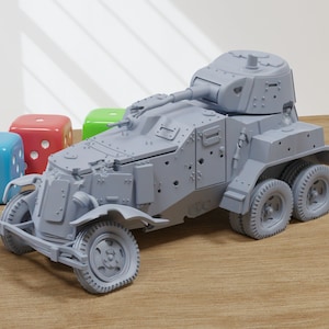 Destroyed Armored car BA-10 - 3D Printed Miniature Wargaming Combat Vehicle - 28mm / 20mm / 15mm Scale