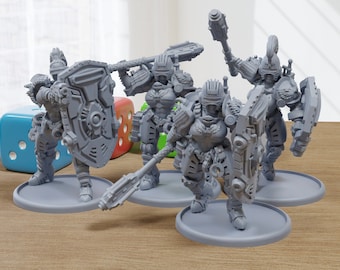 Riot Eclipse Enforcer Divas - 3D Printed Proxy Minifigures for Sci-fi Miniature Tabletop Games like Stargrave and Five Parsecs from Home