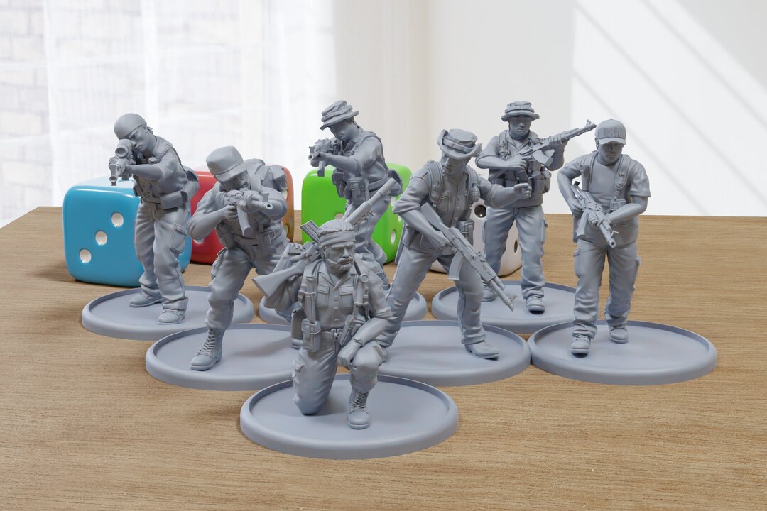 【希少】Olleys Armies メタルミニチュア 28mm ドワーフ 5体 South American Rebels - Modern Wargaming Miniatures for Tabletop
