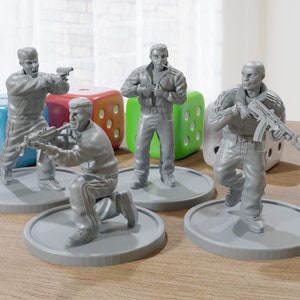 East European Street Thugs - Four - Modern Wargaming Miniatures for Tabletop RPG - 28mm / 32mm Scale Minifigures