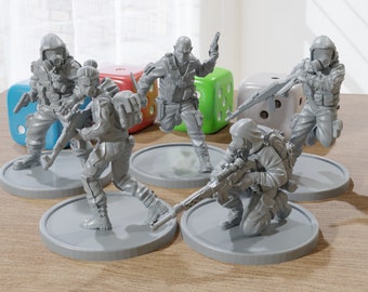 Rookie Stalkers - Post-Apocalyptical Miniatures for Zona Alfa - Fallout Wasteland - 20mm - 28mm - 32mm Scale Minifigures - Tabletop RPG