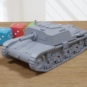 Semovente 75-18 Light Tank - 3D Printed Miniature Wargaming Combat Vehicle - 28mm / 20mm / 15mm Scale